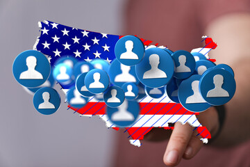 Visual representation of a national network.  Ideal for social media, demographics, and...
