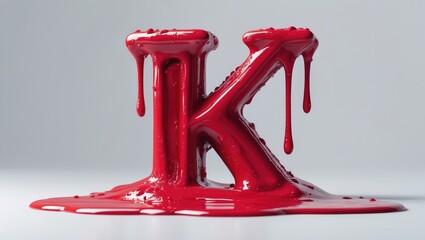 Blood fonts displayed with bloody fingers, the letter K