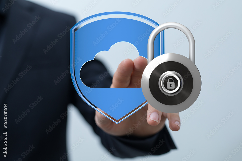 Poster Protecting your sensitive data with robust cloud security measures.