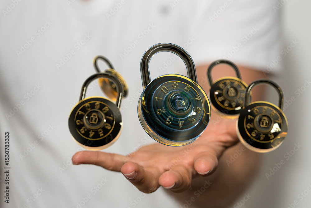 Poster safeguard your information with strong passwords and robust security measures. protect your digital 