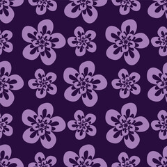 Colorful hand draw flowers seamless pattern. Can be used for fabric textile wallpaper.	