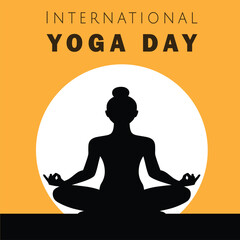 International Yoga Day. Meditation Practice and Body Posture exercise concept with yoga day vector