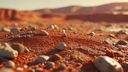 Detailed view of red dirt showing texture and granularity.