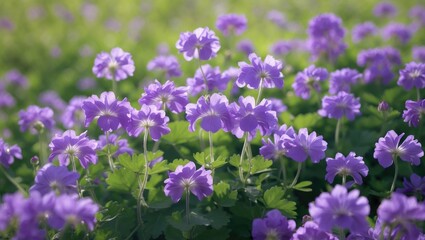 Blooming Meadow Crane's-bill (Geranium pratense)
