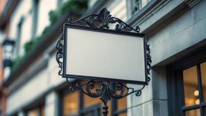 Blank mock-up of logo sign positioned in front of a wall
