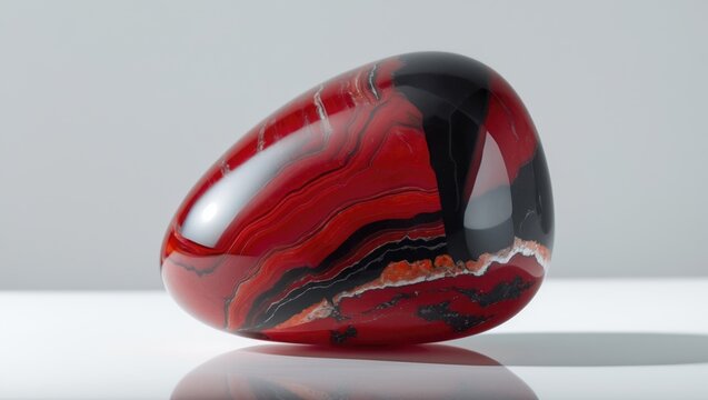 Bull eye mineral stone, tiger's eye in the breed on a white background close up.