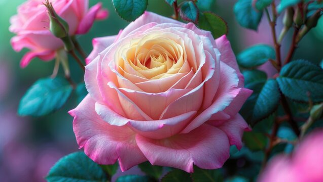 Bloom Rosa 'Madame A. Meilland'&acirc;&euro;&rdquo;also known as The Peace rose, officially Rosa 'Peace' and synonymously referred to as Mme A. Meilland&acirc;&euro;&rdquo;is a renowned and highly successful garden rose.