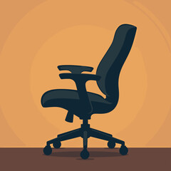 Ergonomic office chair in sleek design on neutral background  