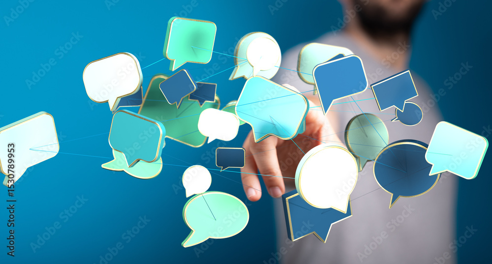 Poster seamless communication. modern network. global reach. instant messaging.