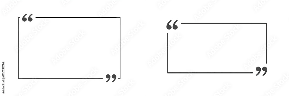 Aufkleber Empty quotation frames ready for text display, suitable for creative projects and presentations in a minimalist design
