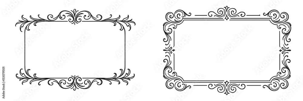 Poster elegant decorative frames for artistic designs and creative projects of various styles