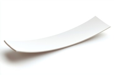 White Curved Rectangular Strip on White Background