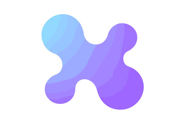 Fototapeta premium Colorful abstract shape in gradient hues of blue and purple representing creativity and design