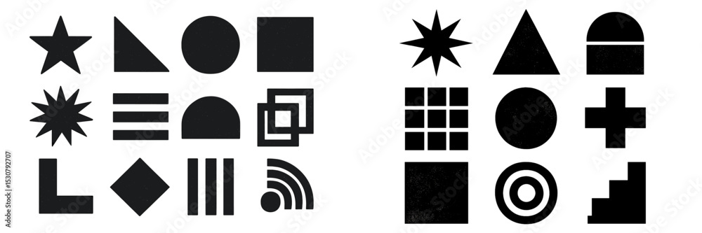 Aufkleber Various geometric shapes and patterns displayed on a stark background for artistic purposes