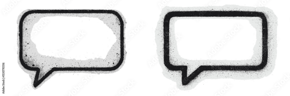 Aufkleber Speech bubbles in a minimalist style emphasizing communication and expression in a creative space