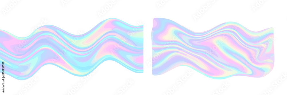 Aufkleber colorful wavy abstract design with iridescent hues and smooth lines created for artistic backgrounds