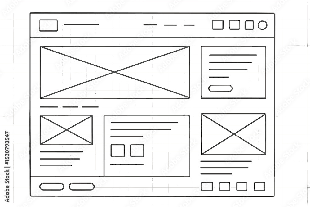 Aufkleber Layout design for a modern website featuring flexible sections and interactive elements