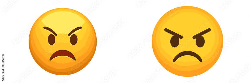 Poster expressions of anger represented by emojis showing different degrees of frustration and annoyance in