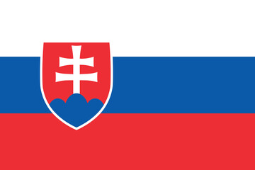Fototapeta premium Flag of Slovakia. Slovak national symbol in official colors. Template icon. Vector background.