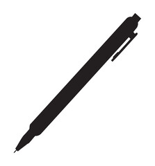 black pencil isolated on white background