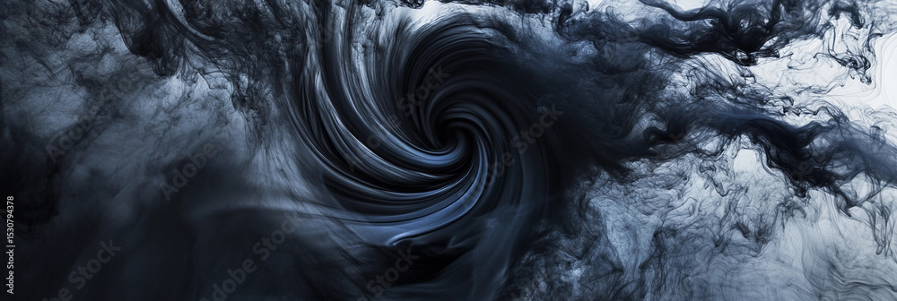 Aufkleber Captivating swirl of dark liquid creating mesmerizing patterns Generative AI