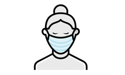 Medical face mask icon