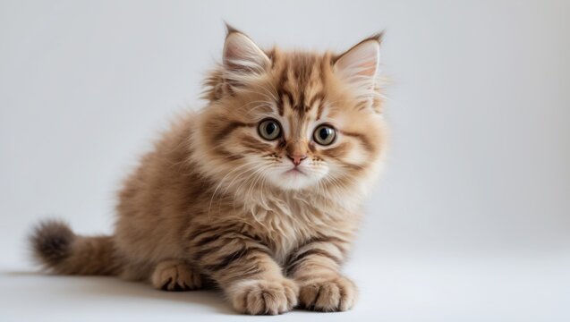 British kitten on white backgrounds showcased against a plain white backdrop.