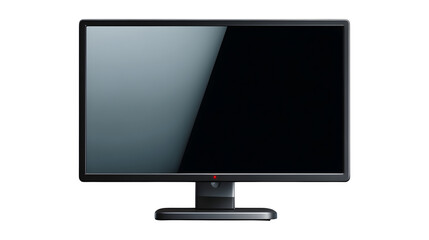 Monitor with transparent screen mockup, front view, clean edges