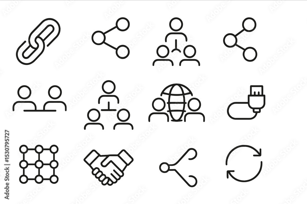 Aufkleber Digital connectivity icons representing collaboration and networking in a modern workspace environment