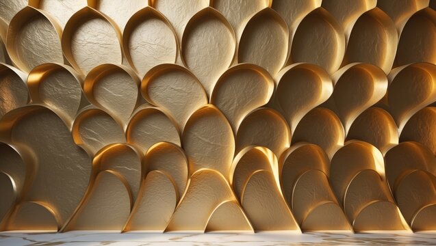 Abstract elegant art deco geometric ornamented gold textured background, a trendy roaring 20s backdrop with rich texture.