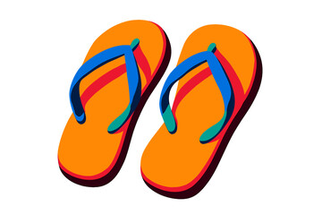 Vibrantly colored flip flops resting on a light surface, perfect for summer adventures on the beach or by the pool