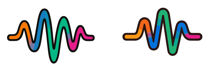 Colorful sound wave designs showcasing dynamic shapes in vibrant hues