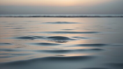 An abstract background of seawater flow under light exposure, with the morning sunlight shining on the water waves.