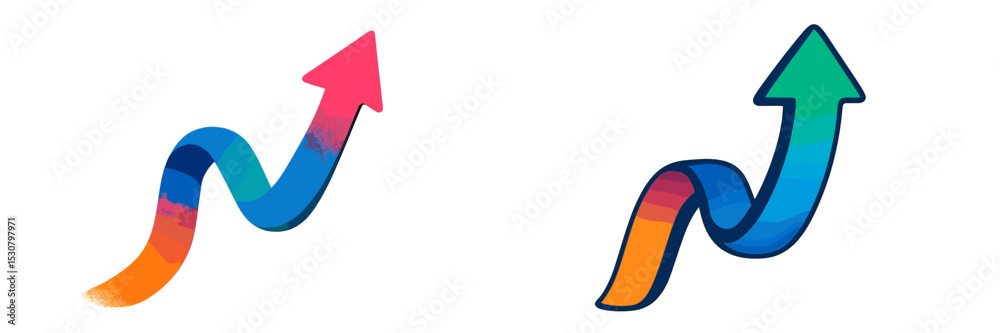 Poster Bright and vibrant arrows illustrate upward movement and growth with a gradient display in creative design