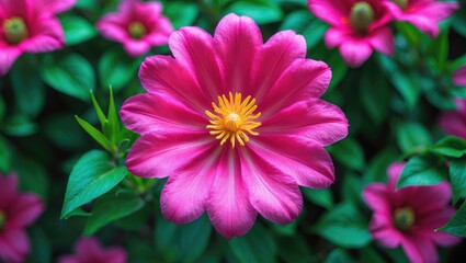 Obraz premium A top-down vertical view of a zinnia flower.