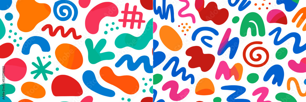 Aufkleber Colorful abstract patterns create a vibrant backdrop for artistic inspiration and creative expression