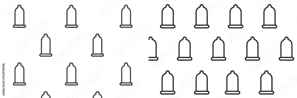 Aufkleber Collection of minimalist condom icons arranged in a repeated pattern suitable for various design projects