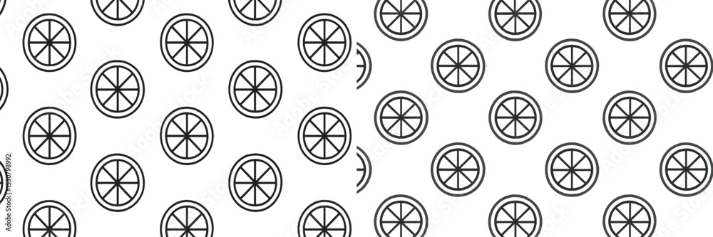 Poster pattern of sliced citrus fruits on a white background showcasing geometric design and minimalistic s