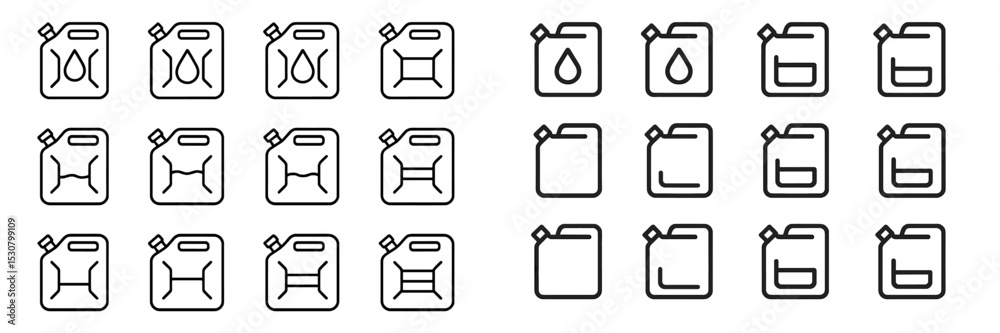 Leinwandbilder Various container icons designed for liquid storage applications in a minimalistic style