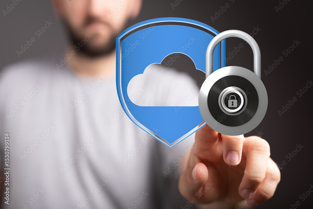 Aufkleber safeguarding your information with robust cloud security measures.