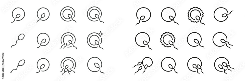 Poster sperm cell illustrations showcasing various stages of movement and appearance in a scientific contex