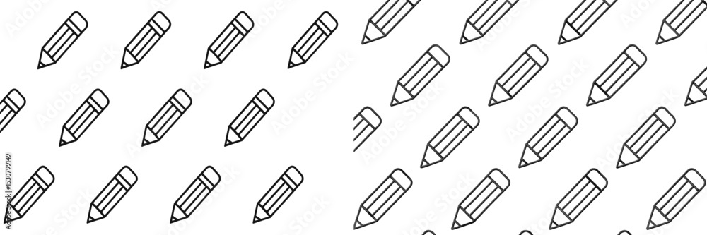 Poster Pencils arranged in a diagonal pattern on a white background creates a unique and captivating design