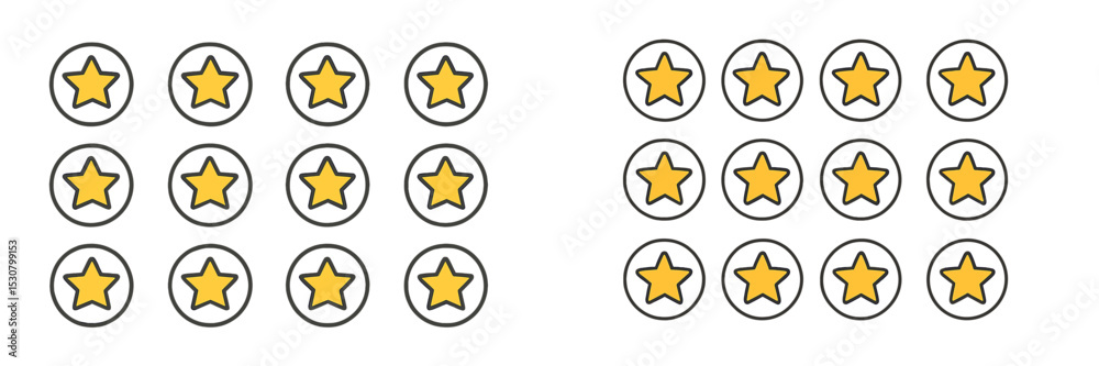Aufkleber Star rating system with different counts for evaluating quality in user reviews