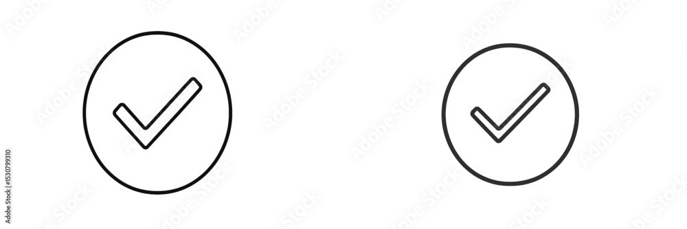 Aufkleber Check marks symbolizing completion and approval in simple and minimalistic design style