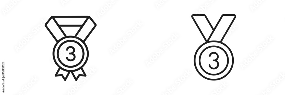 Poster Medals displaying a third place position in a simplistic design on a clean background
