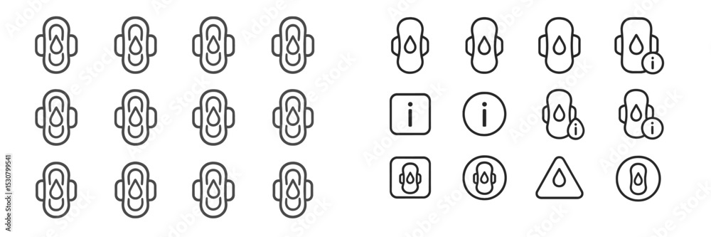 Aufkleber Collection of simple line icons featuring various ear symbols and informational symbols on a clean background