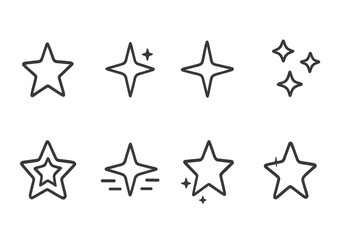 Obraz premium Various hand-drawn star illustrations in different styles and designs suitable for creative projects and graphic design work