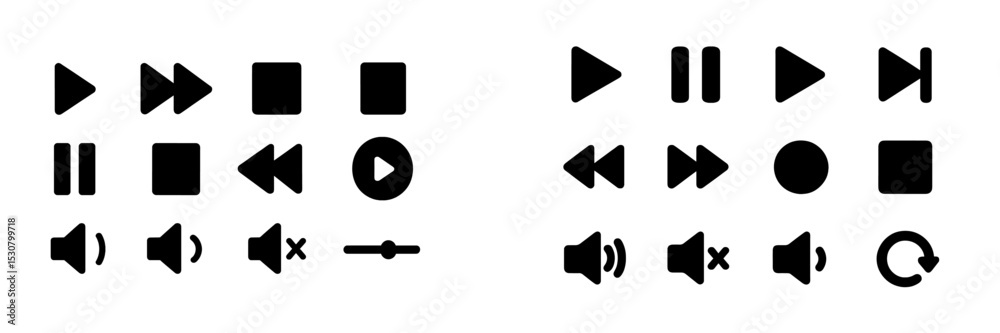 Leinwandbilder variety of multimedia control icons suitable for user interface design in digital applications