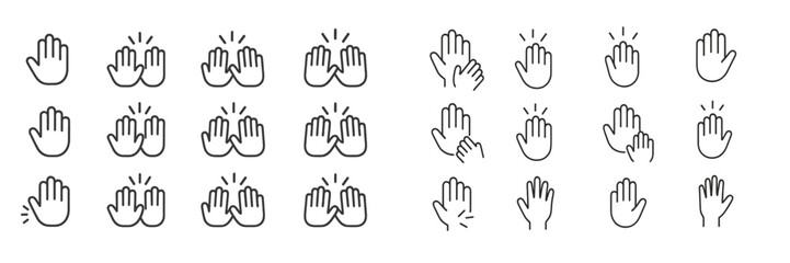Obraz premium Hand gestures and symbols displayed in various styles for communication and expression in a minimalist design