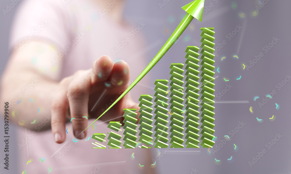 Aufkleber Visual representation of business growth and data analysis. Stock photo.